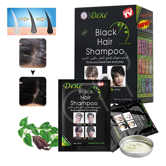 Shampooing Colorant Unisexe pour Cheveux Noirs – Résultat en 5 Minutes