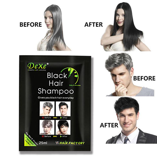Shampooing Colorant Unisexe pour Cheveux Noirs – Résultat en 5 Minutes