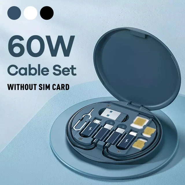 Ensemble de câbles de données de type C multifonctions, 60W